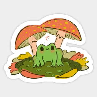 Live and Eat Flies - Frog and Mushroom Sticker